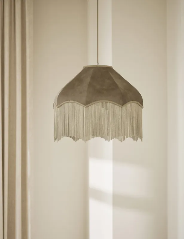 Free Shipping Velvet Fringed Oversized Shade