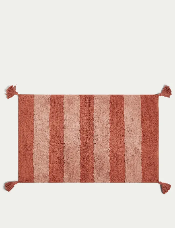 Pure Cotton Striped Bath Mat Super Sale