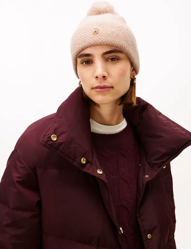 Sparkle Faux Fur Pom Beanie Hat with Wool Final Sale