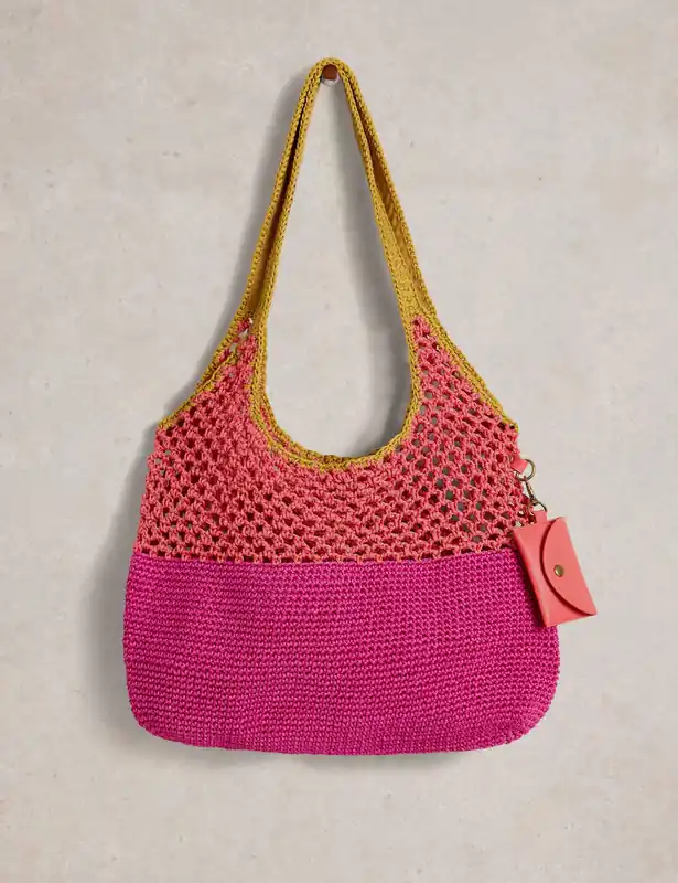 Shop Now Pure Cotton Crochet Shopper with Coin Purse