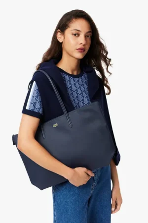 Zip Detail Top Handle Shopper Tote Bag Premium