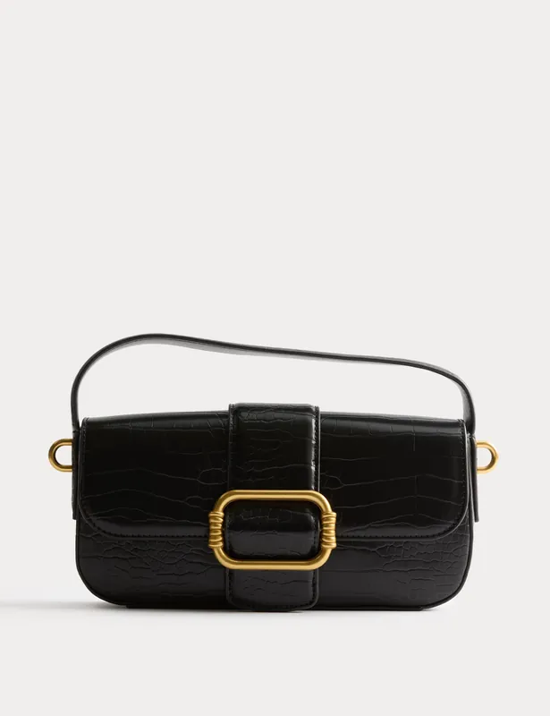 Faux Leather Croc Effect Baguette Bag Mega Sale