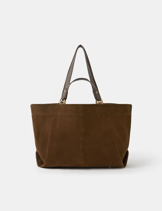 Suede Multi Handle Tote Bag High Quality