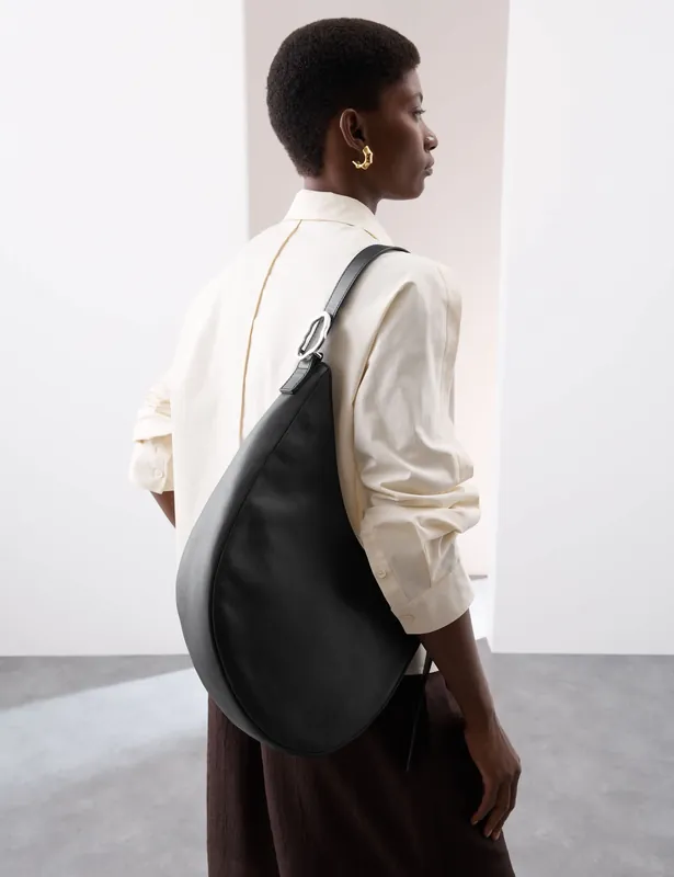 Crafted Pure Leather Buckle Shoulder Bag